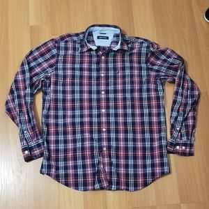 Nautica Red Plaid Casual Shirt Size M
